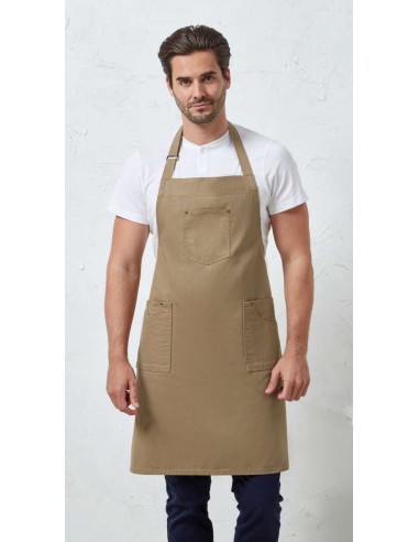 PRE-PR132-Cotton Chino Bib Apron